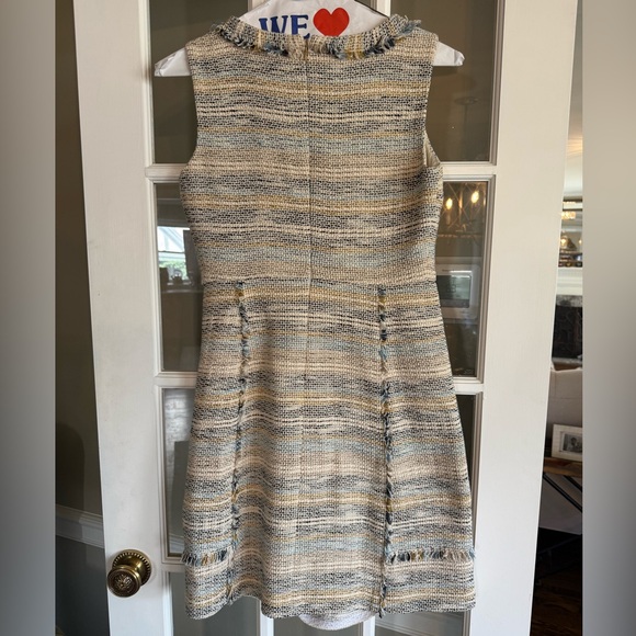 Preppy Quiet Luxury Tory Burch Greer Summer Tweed Work Occasion Dress - Size S - Picture 2 of 11